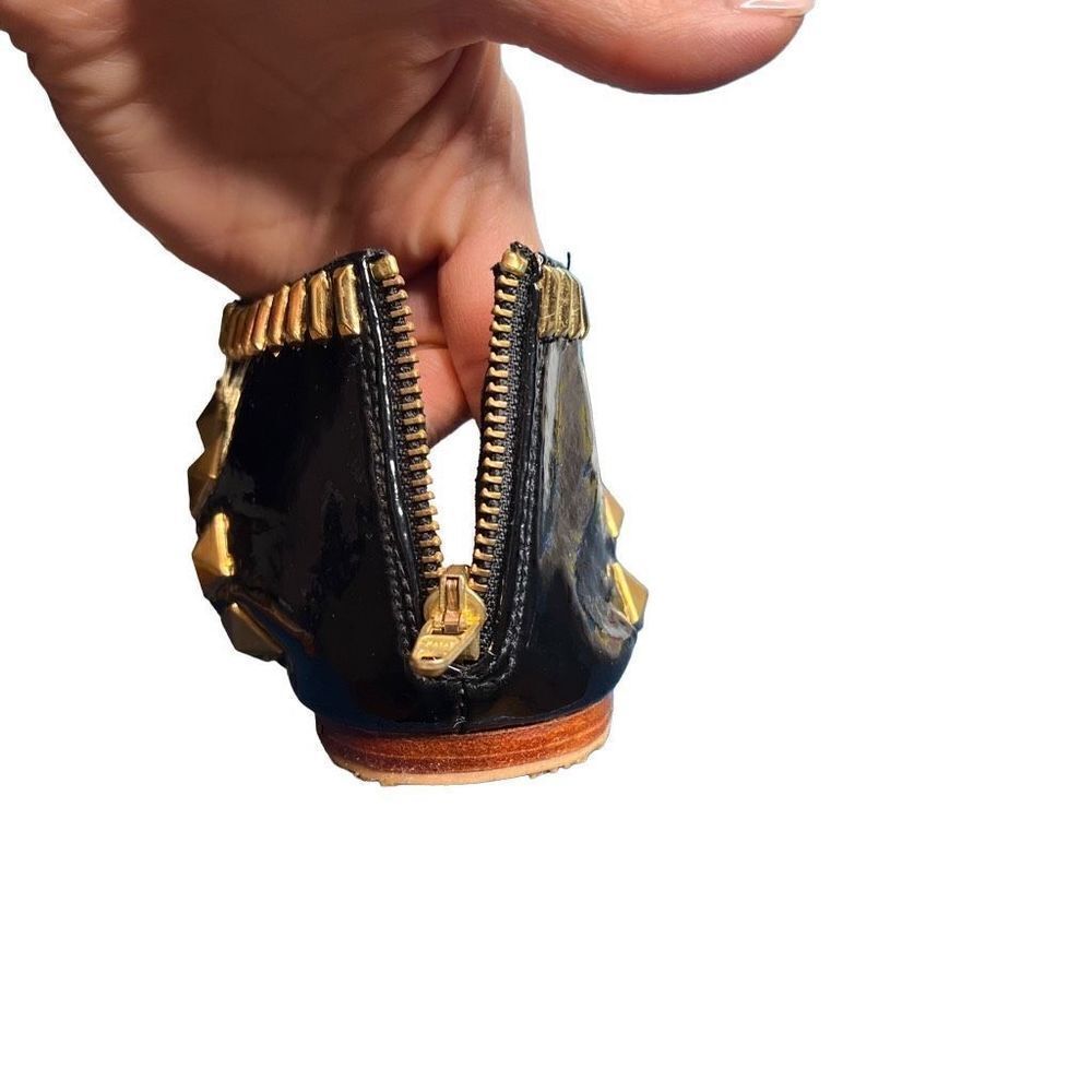 New Mystique black patent studded Sandals - Picture 7 of 12